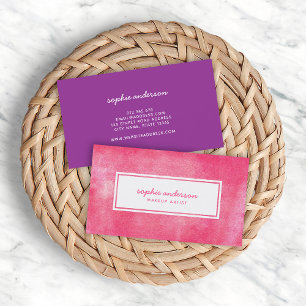 Pink Rolled Ink Trendy Modern Business Card