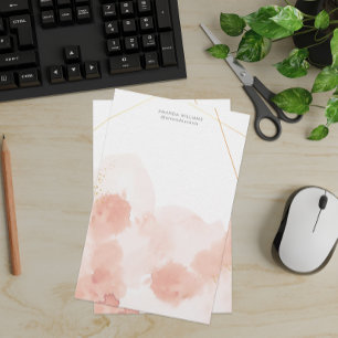 Pink Romantic Watercolor Stationery Paper