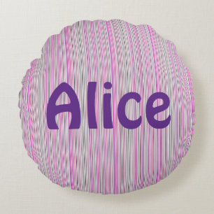 Pink rosa gestreift round cushion