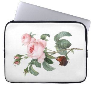 Pink Rose and Butterfly  Laptop Sleeve
