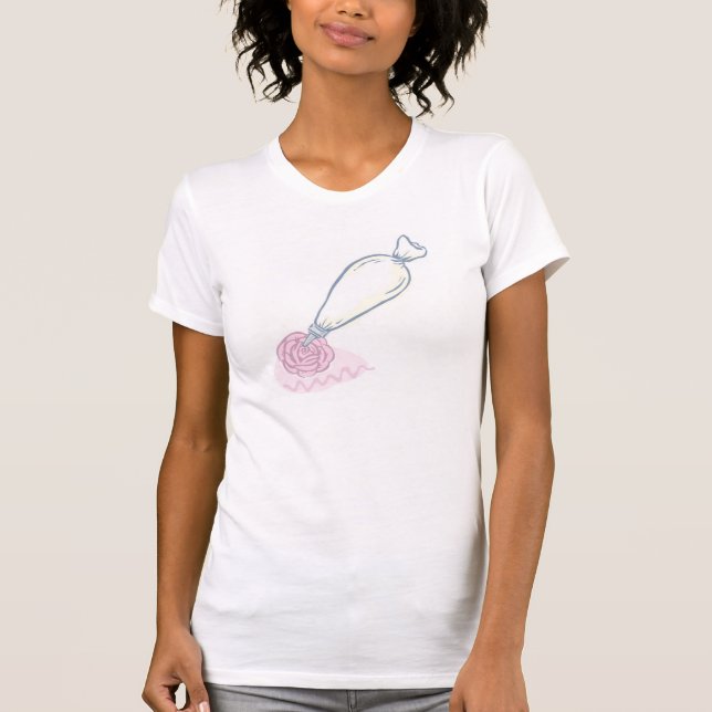 Pink Rose and Pastry Bag T-Shirt (Front)