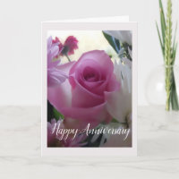 Pink rose Anniversary Card