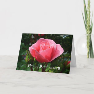 pink rose anniversary card