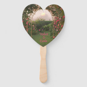 Pink Rose Anniversary Hand Fan