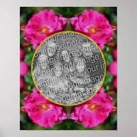Pink Rose Art Flower Frame Create Your Own Photo
