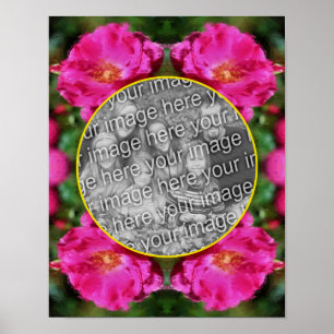 Pink Rose Art Flower Frame Create Your Own  Photo Poster