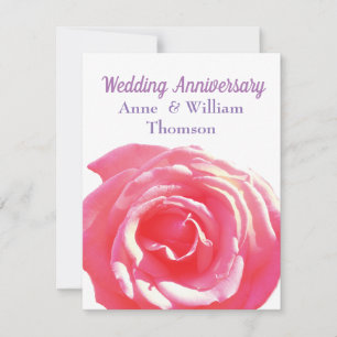 Pink Rose beautiful Anniversary Invitations