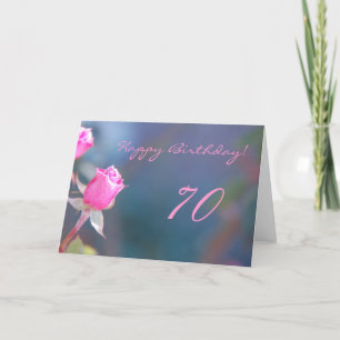 Pink Rose Birthday 70 years Card