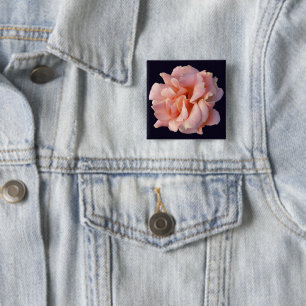 pink rose bloom 15 cm square badge