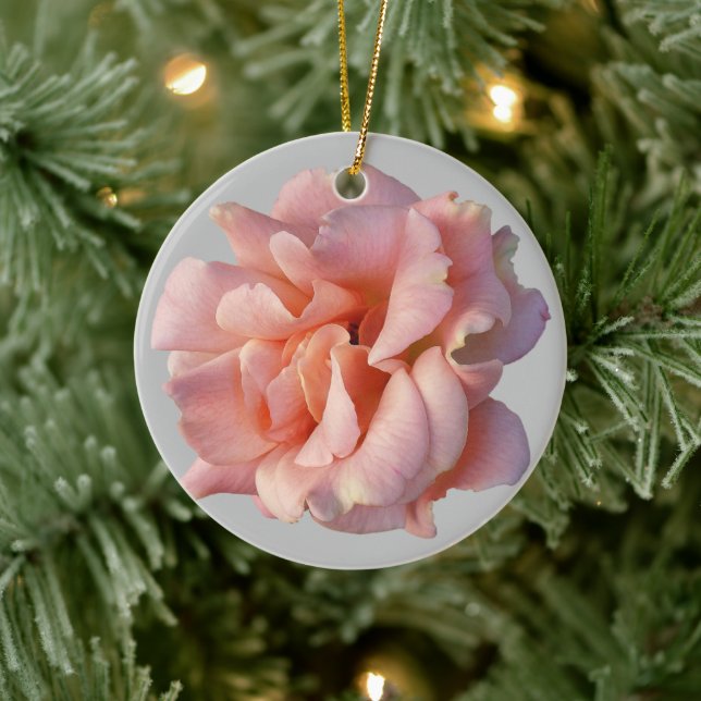 pink rose bloom ceramic tree decoration (Tree)