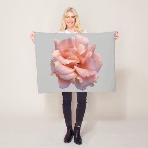 pink rose bloom fleece blanket