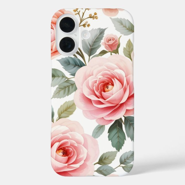 Pink Rose Bloom iPhone / iPad case (Back)