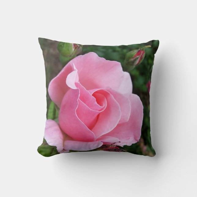 pink rose blooming cushion (Front)