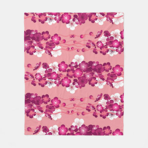 Pink rose blossoms: seamless background. fleece blanket