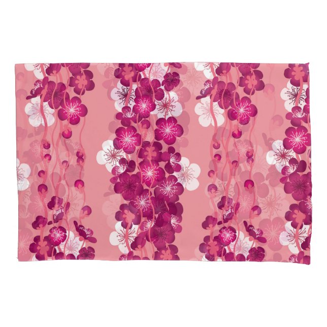 Pink rose blossoms: seamless background. pillowcase (Front)