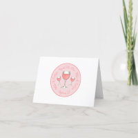 Pink Rosé Blush Wine Glass Wedding Bridal Shower