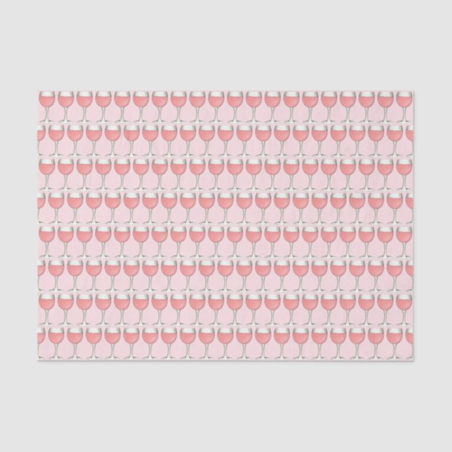 Pink Rosé Blush Wine Glass Winery Bridal Shower Tissue Paper (Front)