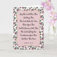 Pink Rose Bordered Aaronic Blessing Any Occasion 