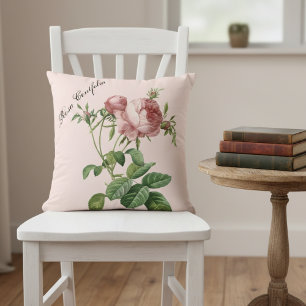 Pink Rose Botanical Cushion