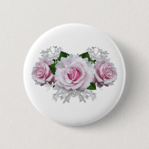 Pink Rose Bouquet 6 Cm Round Badge