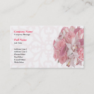 Pink Rose Bouquet Business Card Template