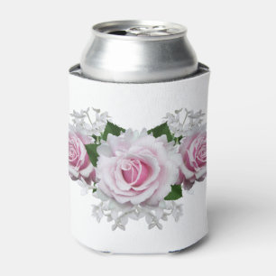 Pink Rose Bouquet Can Cooler