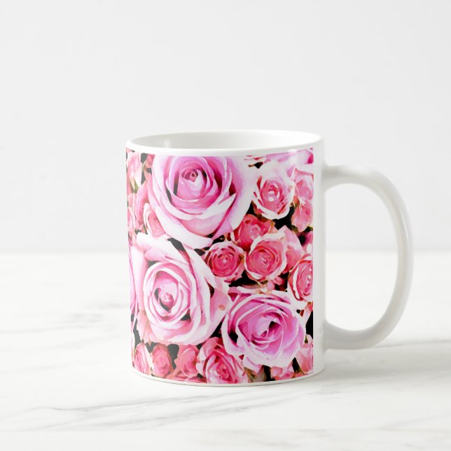 Pink rose bouquet coffee mug (Right)