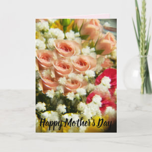 Pink Rose Bouquet Happy Mother's Day Card