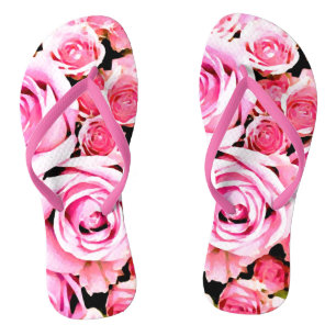 Pink rose bouquet jandals