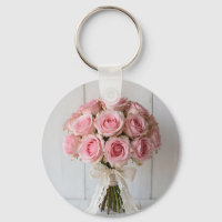 Pink Rose Bouquet Pearl Lace Romantic