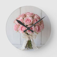 Pink Rose Bouquet Pearl Lace Romantic