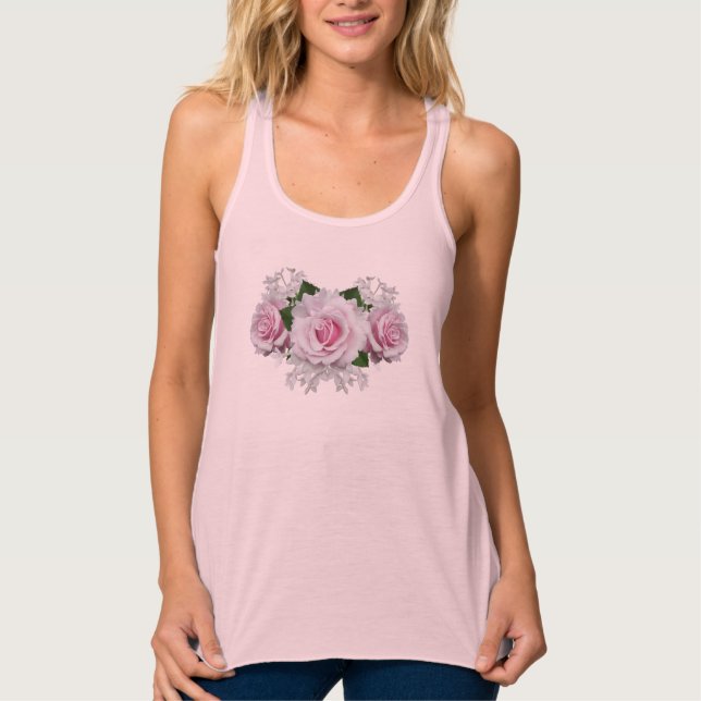Pink Rose Bouquet Singlet (Front)