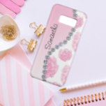Pink Rose Bouquets and Diamonds Case-Mate Samsung Galaxy S8 Case<br><div class="desc">A pink pattern of pretty rose bouquets and sparkly diamonds,  this Samsung Galaxy S8 case can be personalised with your own name. (Please note,  the diamonds are part of the printed image,  and not actual jewels).</div>