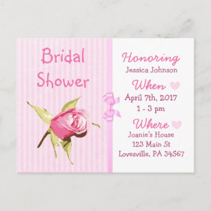 Pink Rose Bridal Shower Invitation