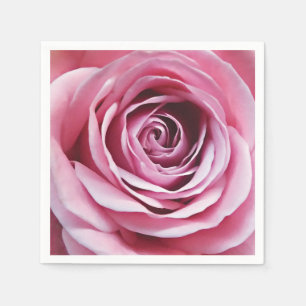 Pink rose bud detail, natural floral design napkin