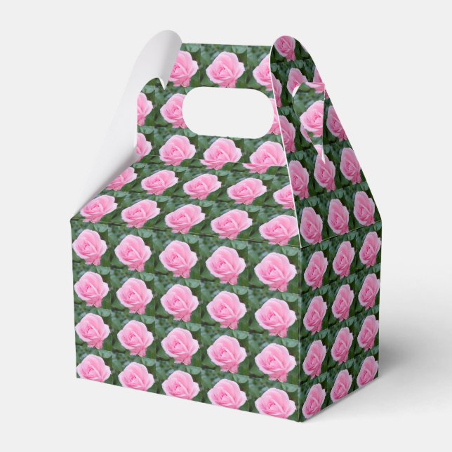 Pink Rose Bud Favour Box (Front Side)
