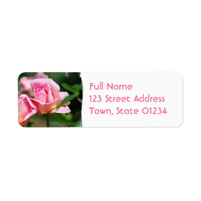 Pink Rose Bud Mailing Labels (Front)