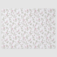 Pink Rose Buds Shabby Gift Wrap Tissue Paper