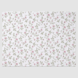 Pink Rose Buds Shabby Gift Wrap Tissue Paper