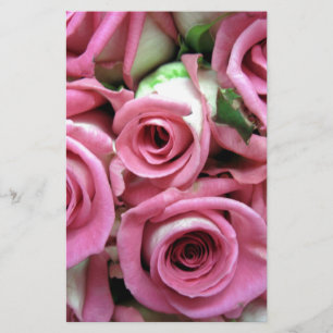 Pink Rose Buds Stationery
