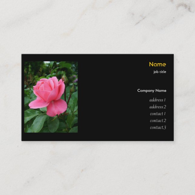 pink rose business card (Front)