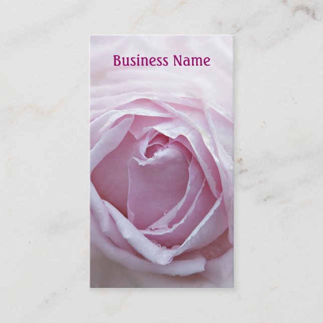 Pink rose business card (Front)