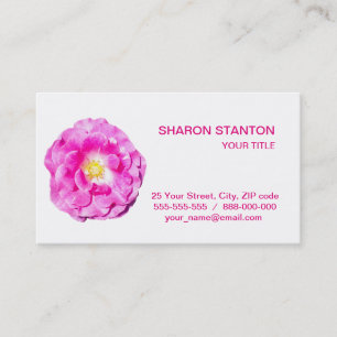 Pink rose business card