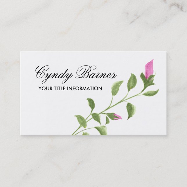 Pink Rose Business Card (Front)