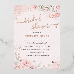 Pink Rose Butterfly Floral Bridal Shower
