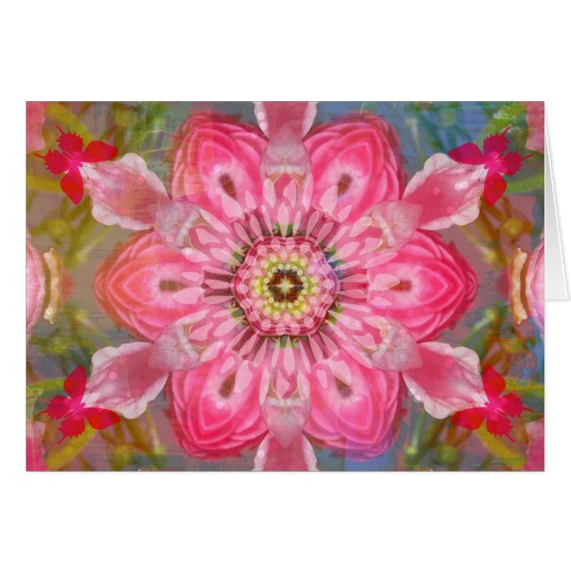 Pink Rose Butterfly Mandala (Front Horizontal)
