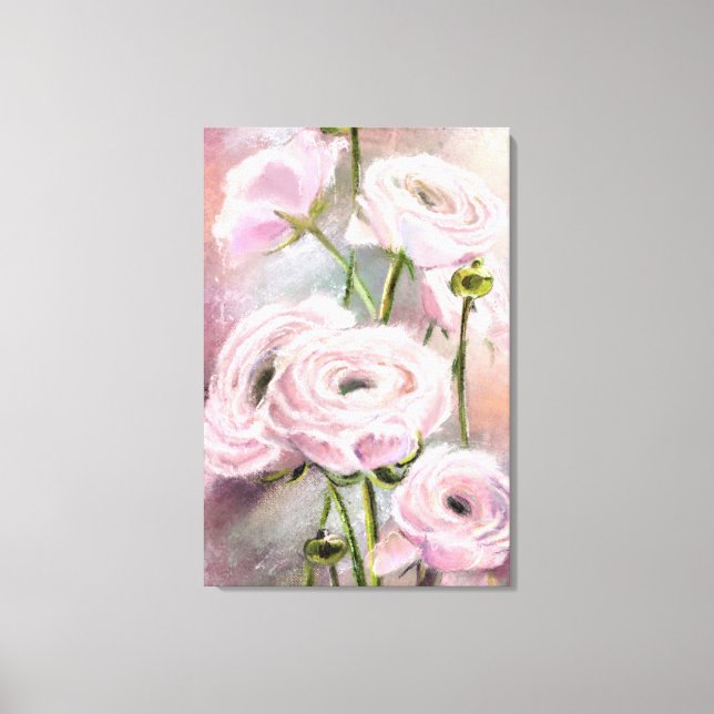 Pink Rose Canvas Print - Painting (Front)