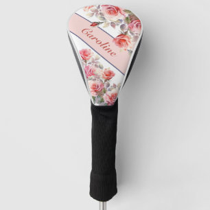 Pink Rose Cascade Personalised Lady Golf Head Cover