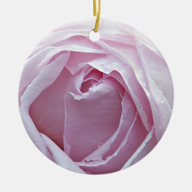 Pink rose ceramic tree decoration (Front)