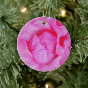 pink rose ceramic tree decoration